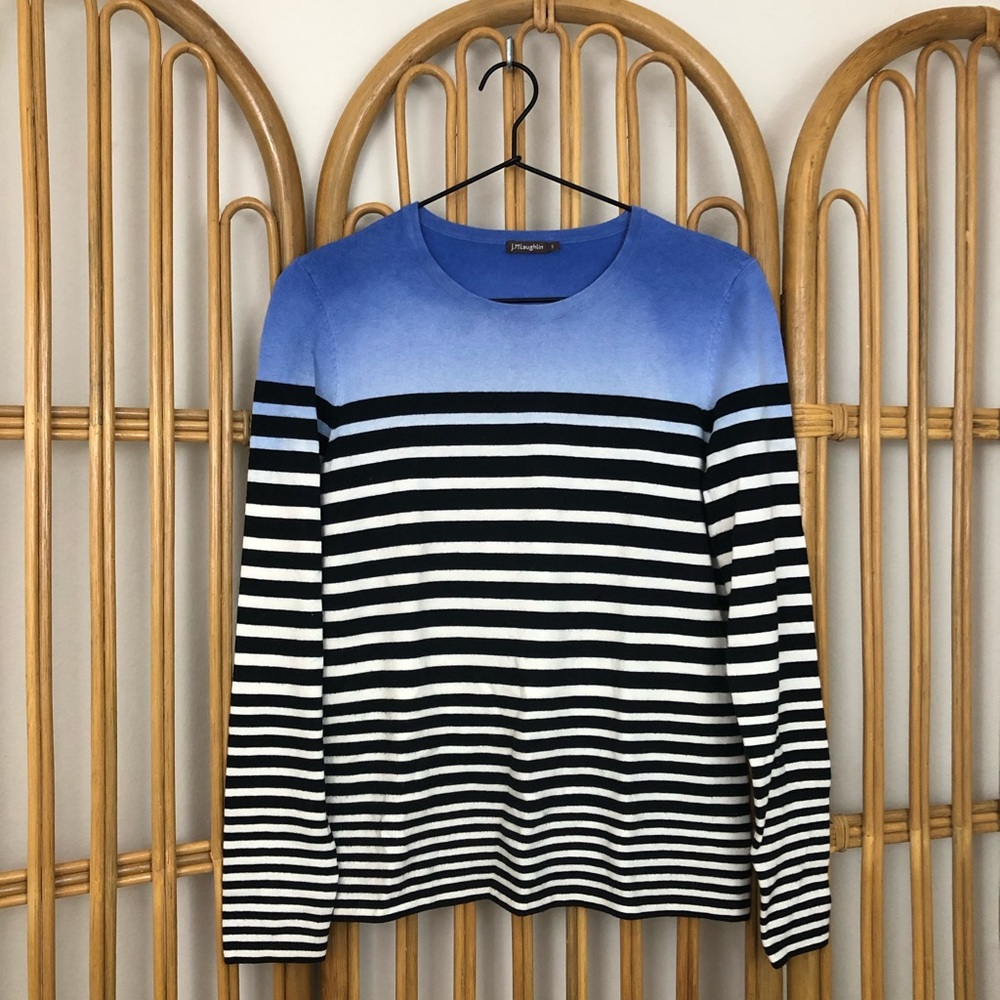 J. McLaughlin Ombre Striped Pullover Sweater